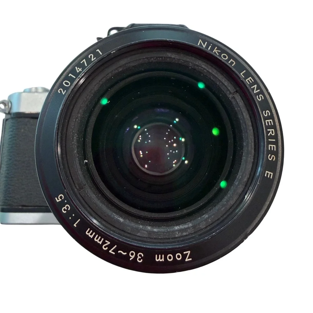 Nikon F2 Photomic 35mm SLR Camera Silver Black Series E 36-72mm f/3.5 Lens